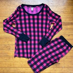 Victorias Secret Plaid Thermals Pajama Set